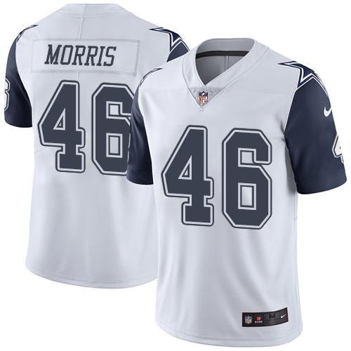 Nike Cowboys #46 Alfred Morris White Men's Stitched NFL Limited Rush Jersey - Click Image to Close